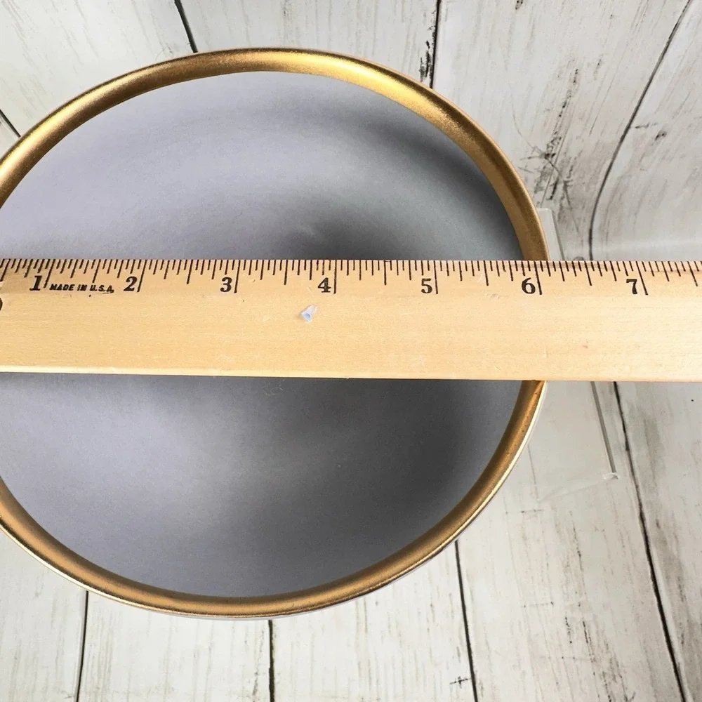 Crate & Barrel Addison Gray Gold Rim 6-3/8